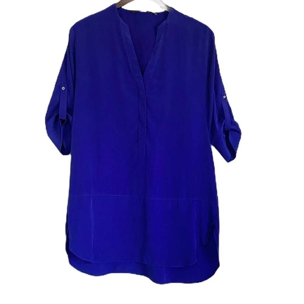 𝅺ZOA New York Blue Tunic Shirt Mini Dress Small